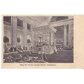 Chr.IX p Castrum Doloris i Slotskirken -Ubrugt