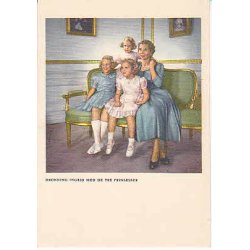 Dronning Ingrid med de tre Prinsesser.