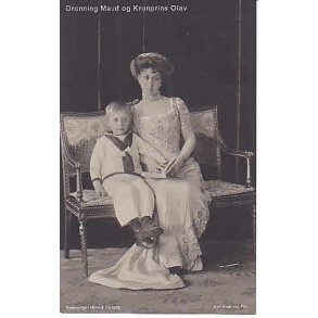 Dronning Maud og Kronprins Olav. - Mittet