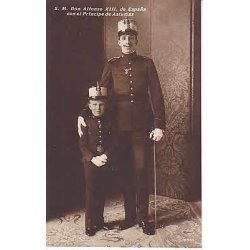 S.M.Don Alfonso XIII con el Principe de Asturias