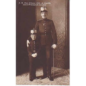 S.M.Don Alfonso XIII con el Principe de Asturias