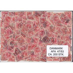 Danmark 200 stk Afa 47/52 Stemplet/ustemplet.