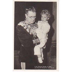 Konung Gustaf VI Adolf och Kronprins Carl Gustaf.