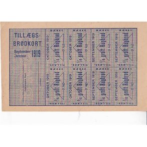 Rationeringsmrkeark 1. V.Krig- Tillgsbrdkort.