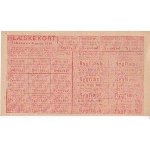 Rationeringsmrkeark 1. V.Krig- Flskekort