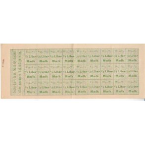 Rationeringsmrkeark 1. V.Krig- Mlkekort.