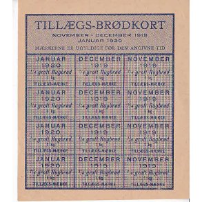 Rationeringsmrkeark 1. V.Krig- Tillgsbrdkort.