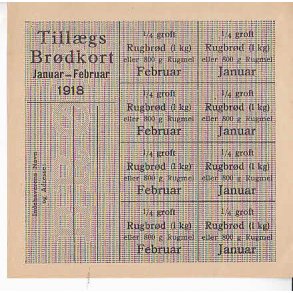 Rationeringsmrkeark 1. V.Krig- Tillgsbrdkort