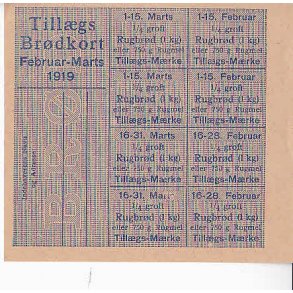 Rationeringsmrkeark 1. V.Krig- Tillgsbrdkort.