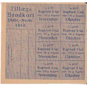 Rationeringsmrkeark 1. V.Krig- Tillgsbrdkort.