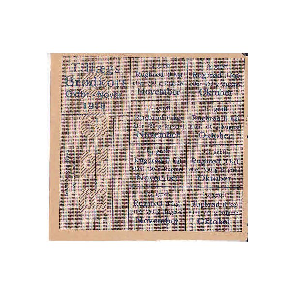 Rationeringsmrkeark 1. V.Krig- Tillgsbrdkort.