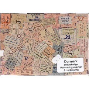Danmark Rationeringsmærker 2. V.Krig. 50 stk.