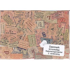 Danmark Rationeringsmærker 2. V.Krig. 50 stk.