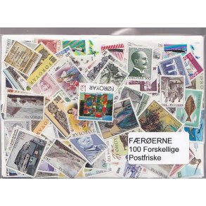 F&aelig;r&oslash;erne Samling Postfrisk 100 forskellige