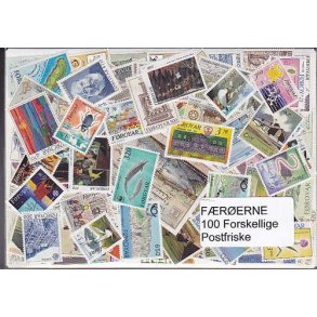F&aelig;r&oslash;erne Samling Postfrisk 100 forskellige