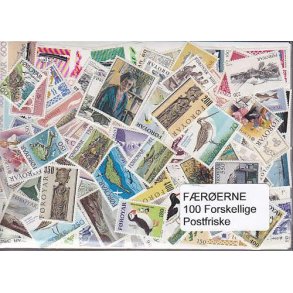 F&aelig;r&oslash;erne Samling Postfrisk 100 forskellige