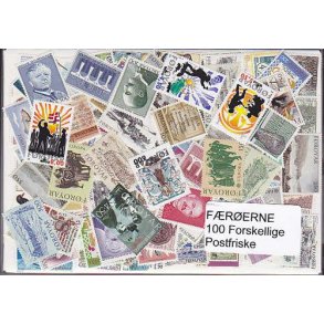 F&aelig;r&oslash;erne Samling Postfrisk 100 forskellige