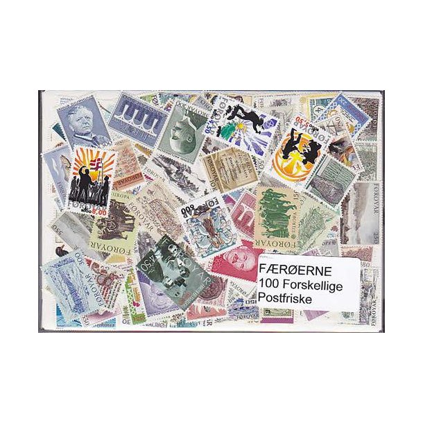 F&aelig;r&oslash;erne Samling Postfrisk 100 forskellige