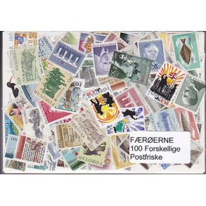 F&aelig;r&oslash;erne Samling Postfrisk 100 forskellige