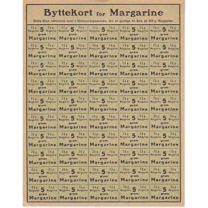 Rationeringsmrkeark 2. V.Krig- Byttekort - Marg