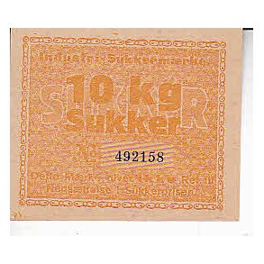 Rationeringsmærkeark 2. V.Krig- Industri- Suk.