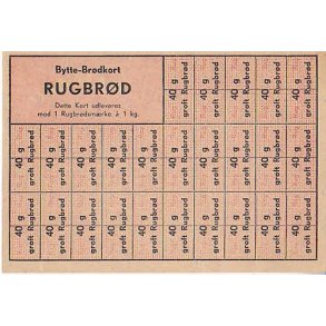 Rationeringsmrkeark 2. V.Krig- Bytte Brdkort.