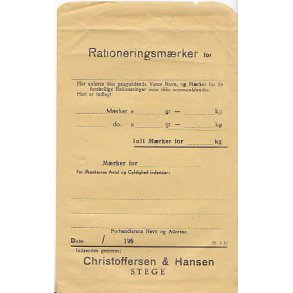 Rationeringsmærkeposer. 2. V.Krig-