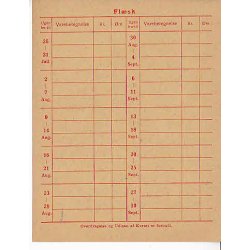 Rationeringsm&aelig;rkeark 2. V.Krig- Forbrugerkort