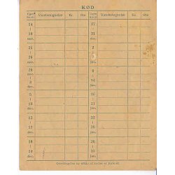Rationeringsm&aelig;rkeark 2. V.Krig- Forbrugerkort
