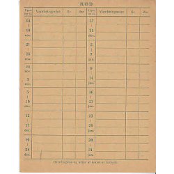 Rationeringsm&aelig;rkeark 2. V.Krig- Forbrugerkort