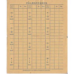 Rationeringsm&aelig;rkeark 2. V.Krig- Forbrugerkort