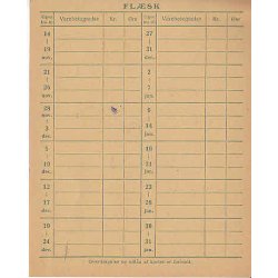 Rationeringsm&aelig;rkeark 2. V.Krig- Forbrugerkort