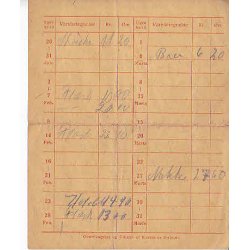 Rationeringsm&aelig;rkeark 2. V.Krig- Forbrugerkort