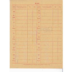 Rationeringsm&aelig;rkeark 2. V.Krig- Forbrugerkort