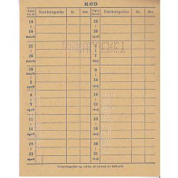 Rationeringsm&aelig;rkeark 2. V.Krig- Forbrugerkort
