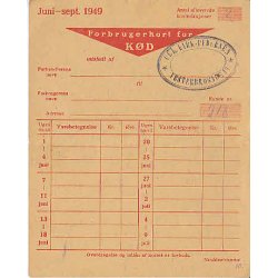 Rationeringsm&aelig;rkeark 2. V.Krig- Forbrugerkort