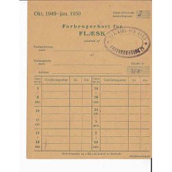 Rationeringsm&aelig;rkeark 2. V.Krig- Forbrugerkort