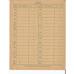 Rationeringsm&aelig;rkeark 2. V.Krig- Forbrugerkort