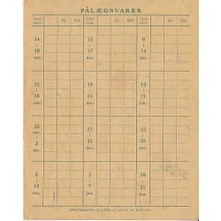 Rationeringsmrkeark 2. V.Krig- Forbrugerkort
