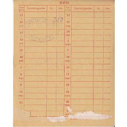 Rationeringsm&aelig;rkeark 2. V.Krig- Forbrugerkort