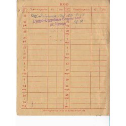 Rationeringsm&aelig;rkeark 2. V.Krig- Forbrugerkort