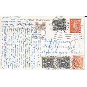 Efterporto - Postkort fra England