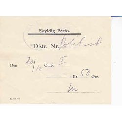 Efterporto - Skyldig Porto (Debetseddel)