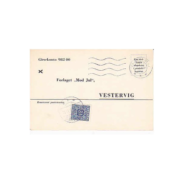 Efterporto - Tryksagskort fra Maribo