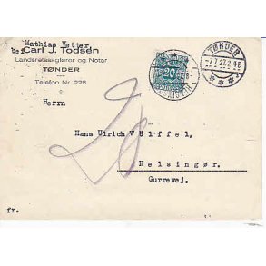 Efterporto - Tryksagskort fra Tnder