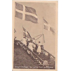 Kongen modtager den gamle Fane på Dybbøl.