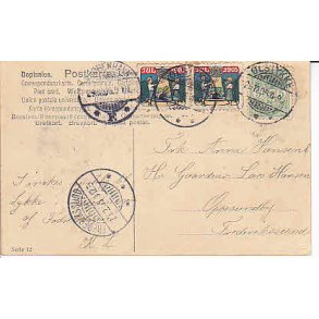 1905 - Parstykke p Postkort - 29-12-05