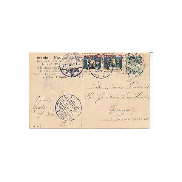1905 - Parstykke p&aring; Postkort - 29-12-05