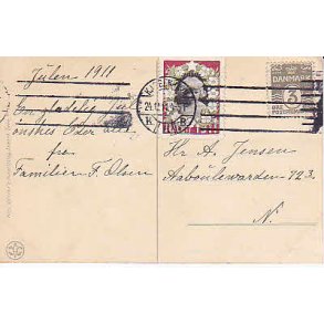 Julemrke 1911 p Postkort