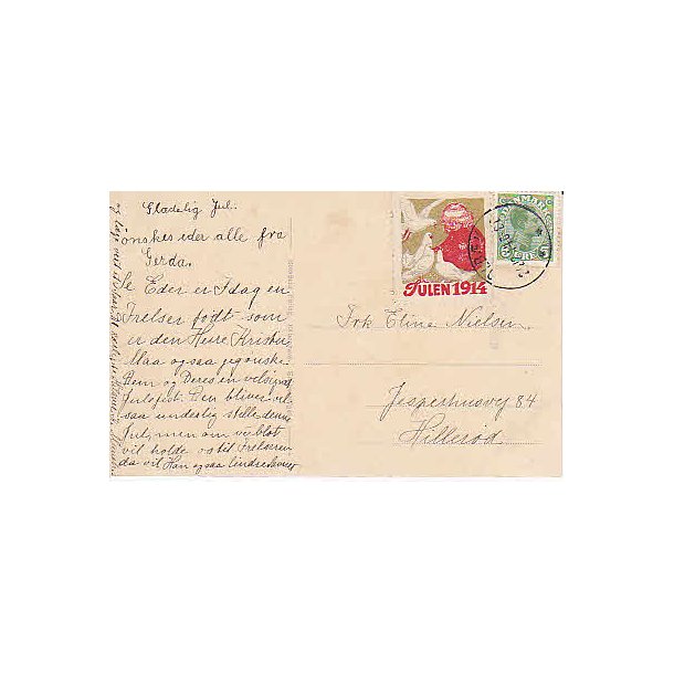 Julemrke 1914 p Postkort
